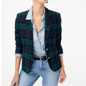 J. Crew Plaid Blazer in Green and Blue